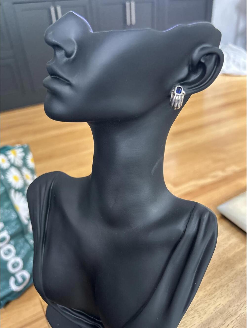 Sterling silver Earrings with Blue Stone